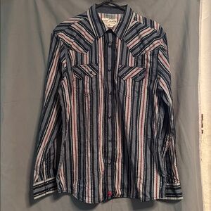 Cody James Men’s Long-Sleeve Striped Button-Up Shirt